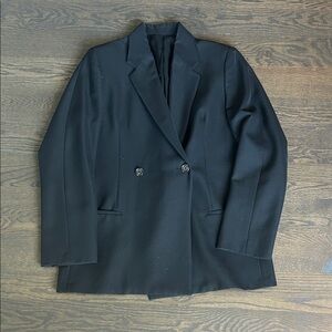 Toteme Black Double-Breasted Blazer